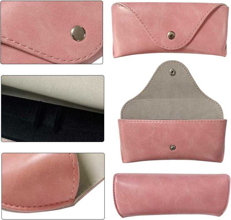 LogHog Portable Leather Glasses Case,Flexible Sunglasses Pouch Slim Case for Women Men Horizontal Eyeglass Case - Image 2